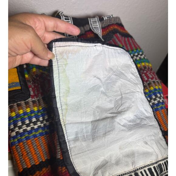 Boho Wool Backpack Aztec Print Linedd Hippie Retro Western Homemade - Picture 9 of 10